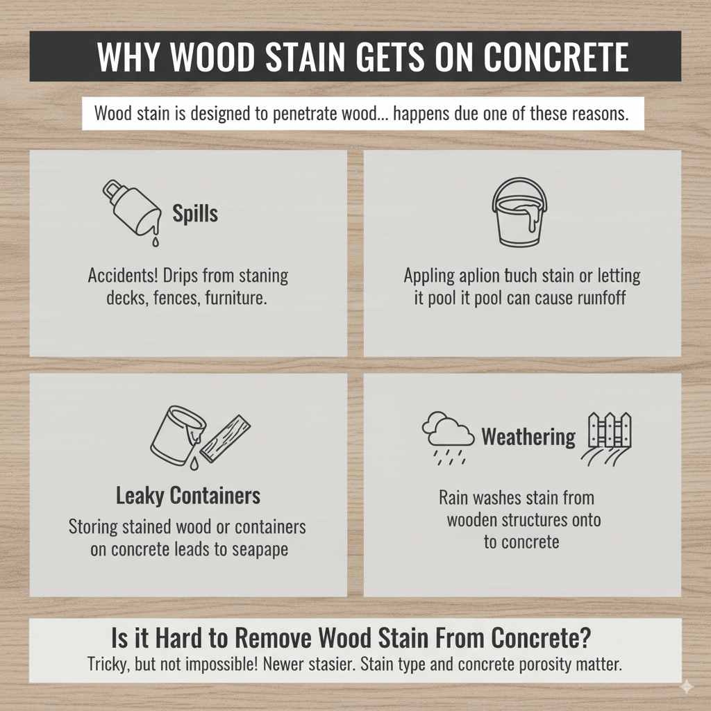 Why Wood Stain Gets on Concrete