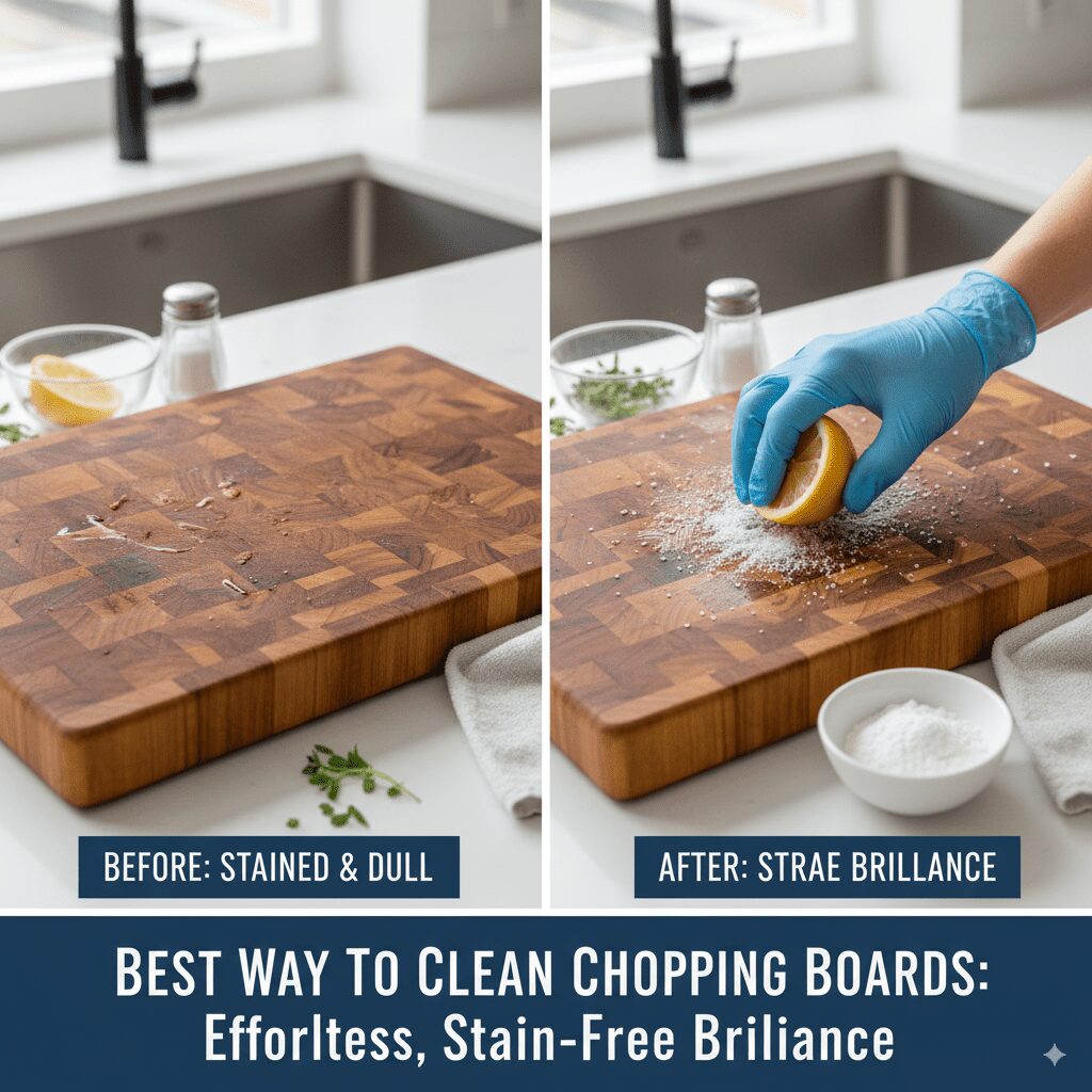 Cleaning wooden chopping boards