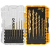DEWALT 14-piece titanium nitride coated drill bit set including 1/4 inch and 3/8 inch sizes
