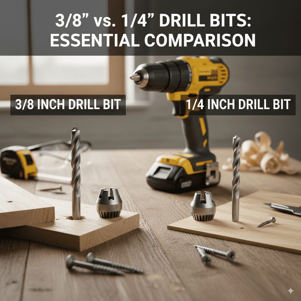 3/8 vs 1/4 drill bit comparison