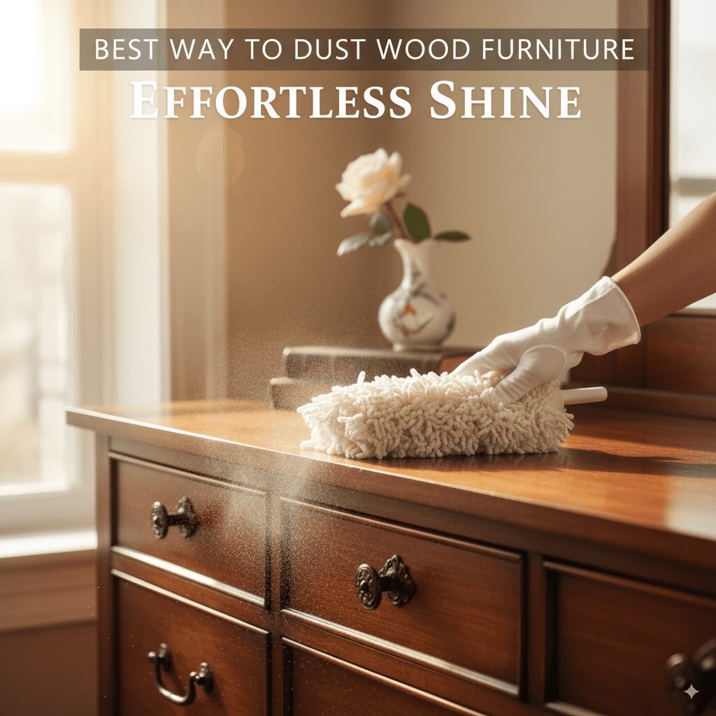 Dusting wood furniture