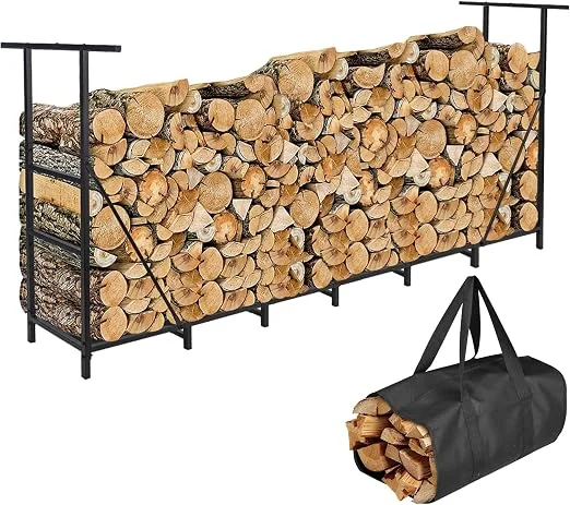 HONEST OUTFITTERS 8ft adjustable outdoor firewood rack