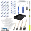 Rhibak paint roller kit with extension pole and 4 and 9 inch rollers