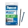 Tapcon 1/4 x 2-3/4 inch hex head blue concrete screws 75 pack with drill bit