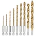WorkPro 9-piece titanium HSS drill bit set with 1/4 inch hex shank