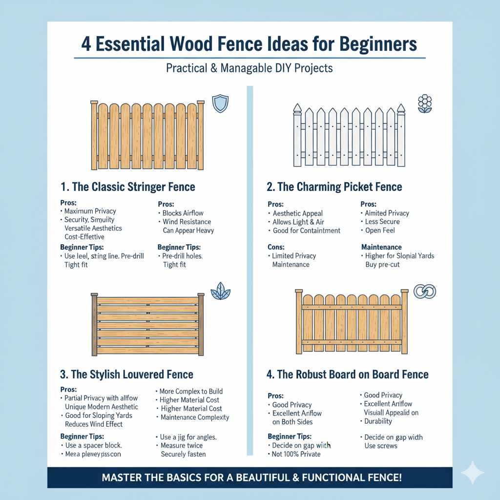 4 Essential Wood Fence Ideas for Beginners
