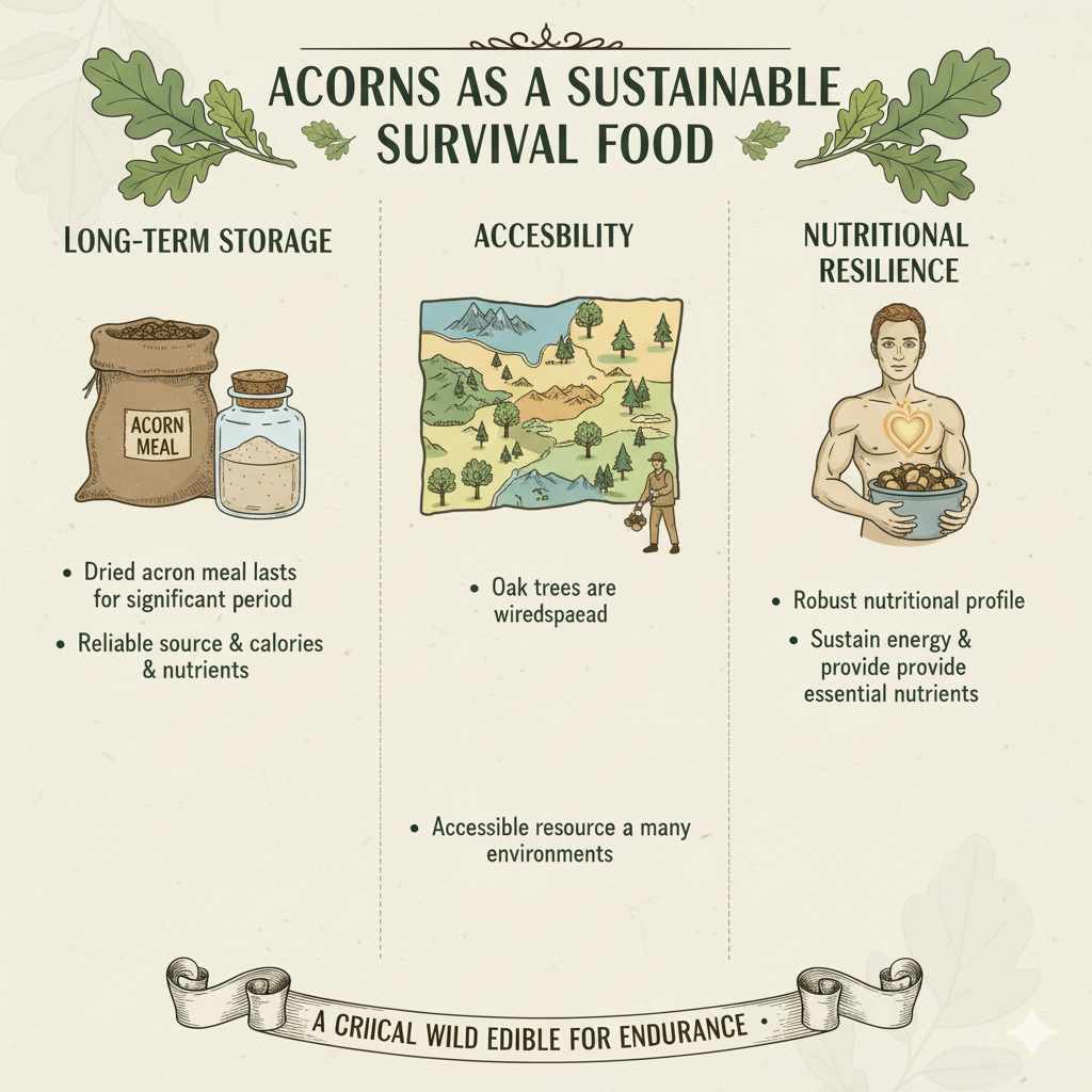 Acorns as a Sustainable Survival Food