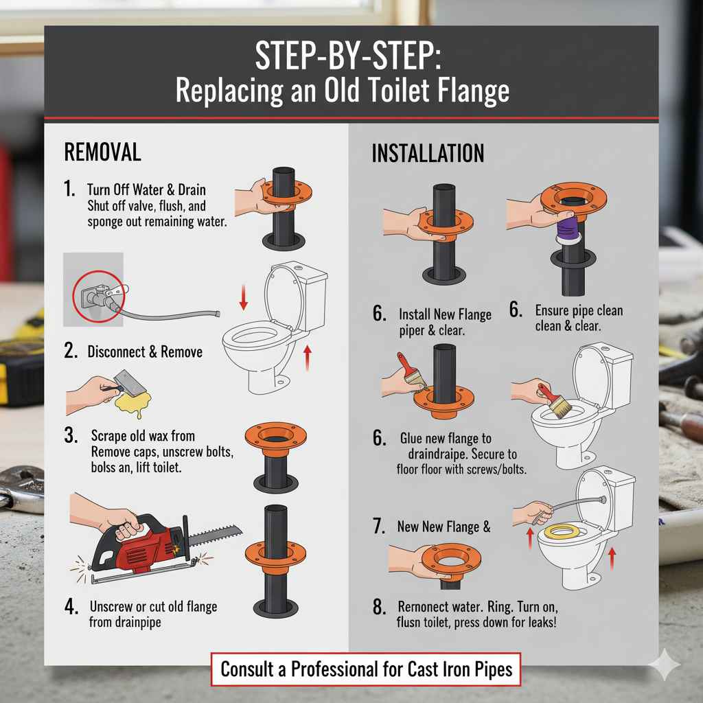 Step-by-Step: Replacing an Old Toilet Flange