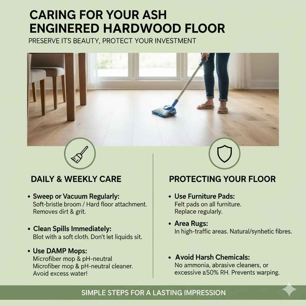 Caring for Your Ash Engineered Hardwood Floor