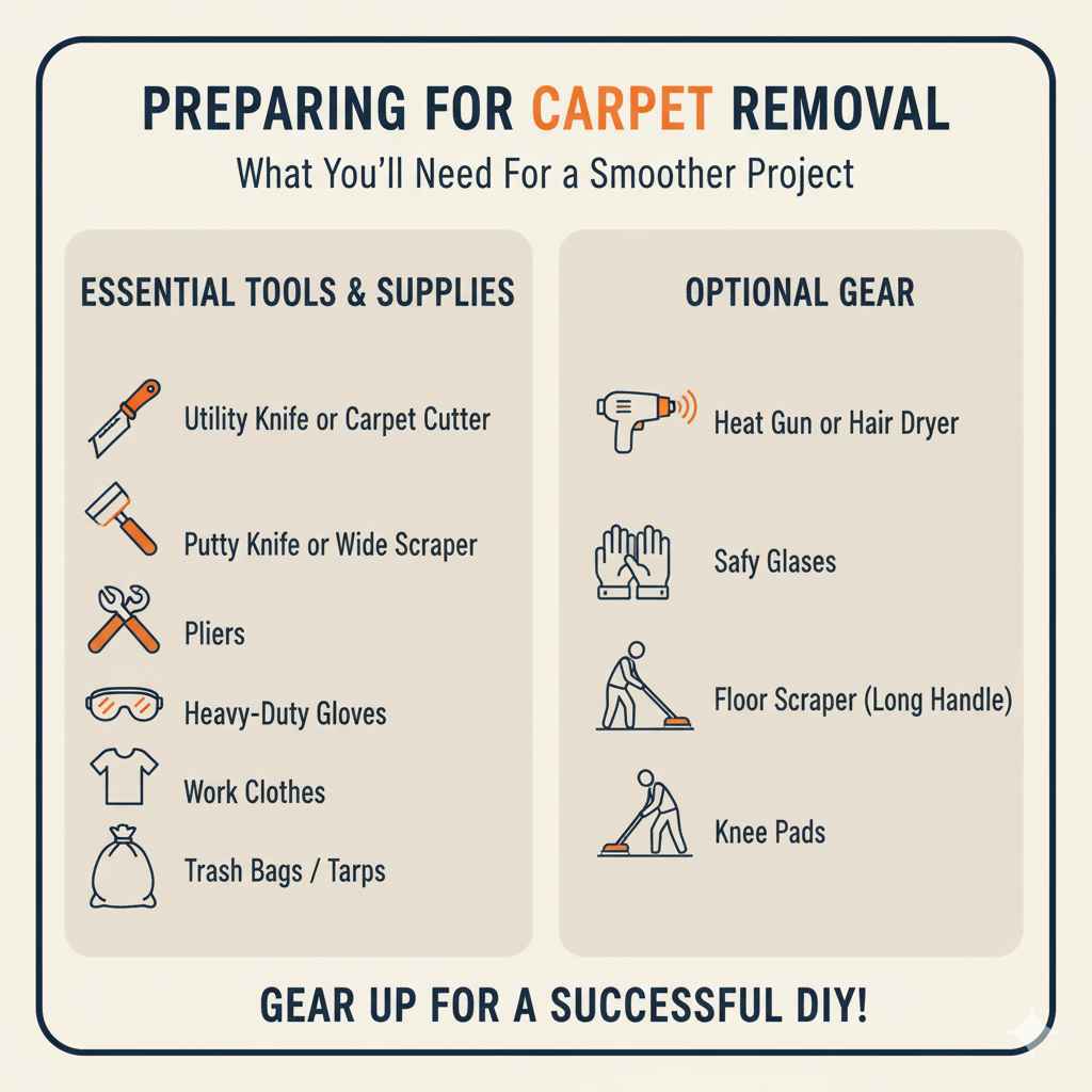 Preparing for the Carpet Removal