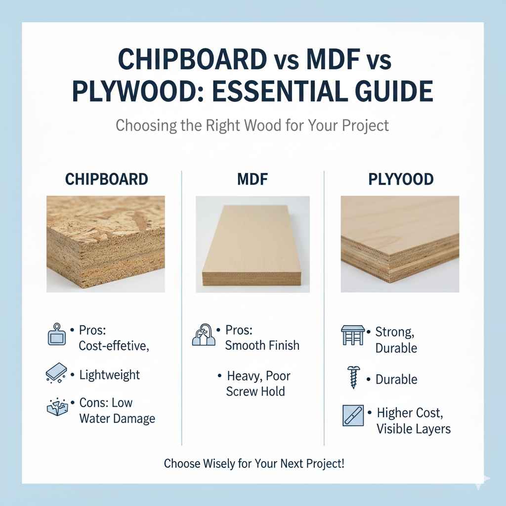 Chipboard vs MDF vs Plywood