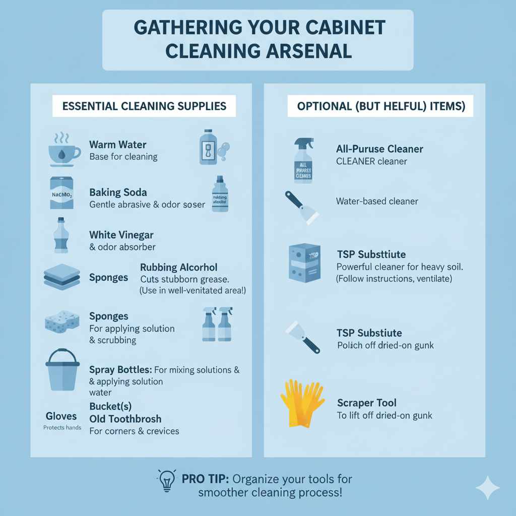 Gathering Your Cabinet Cleaning Arsenal