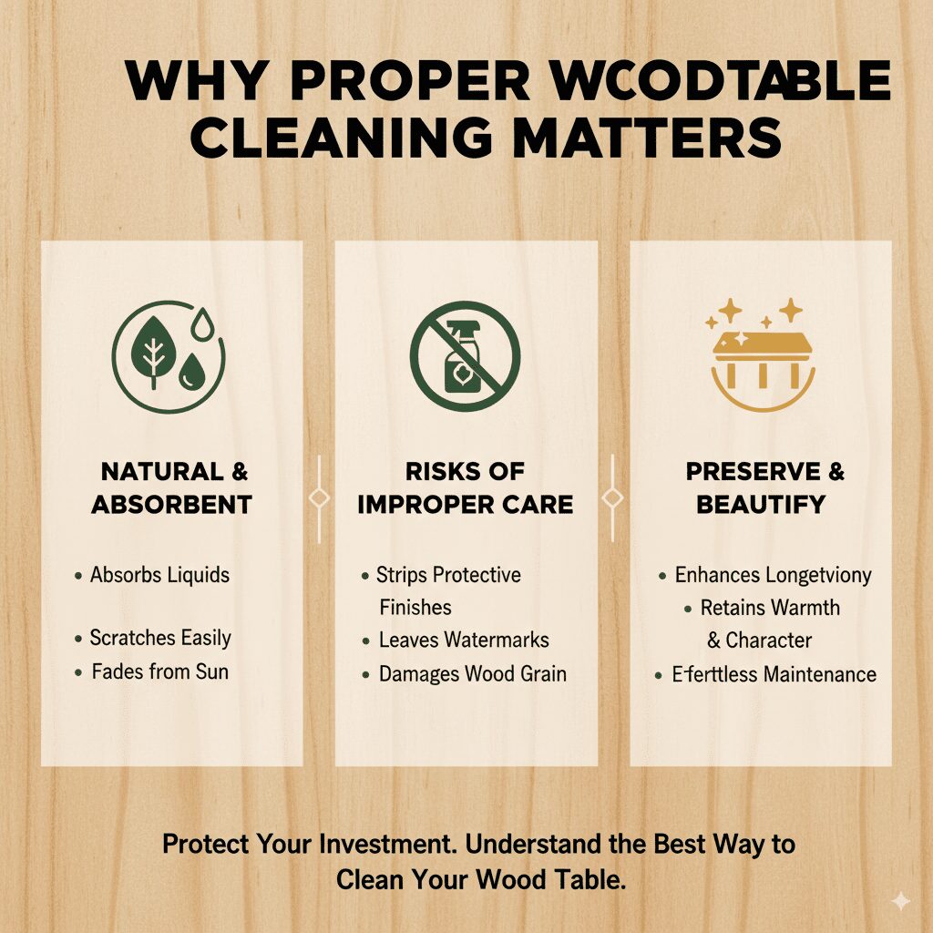 Why Proper Wood Table Cleaning Matters