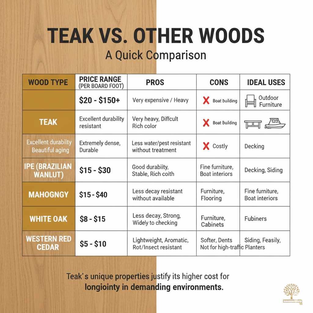 Teak vs. Other Woods