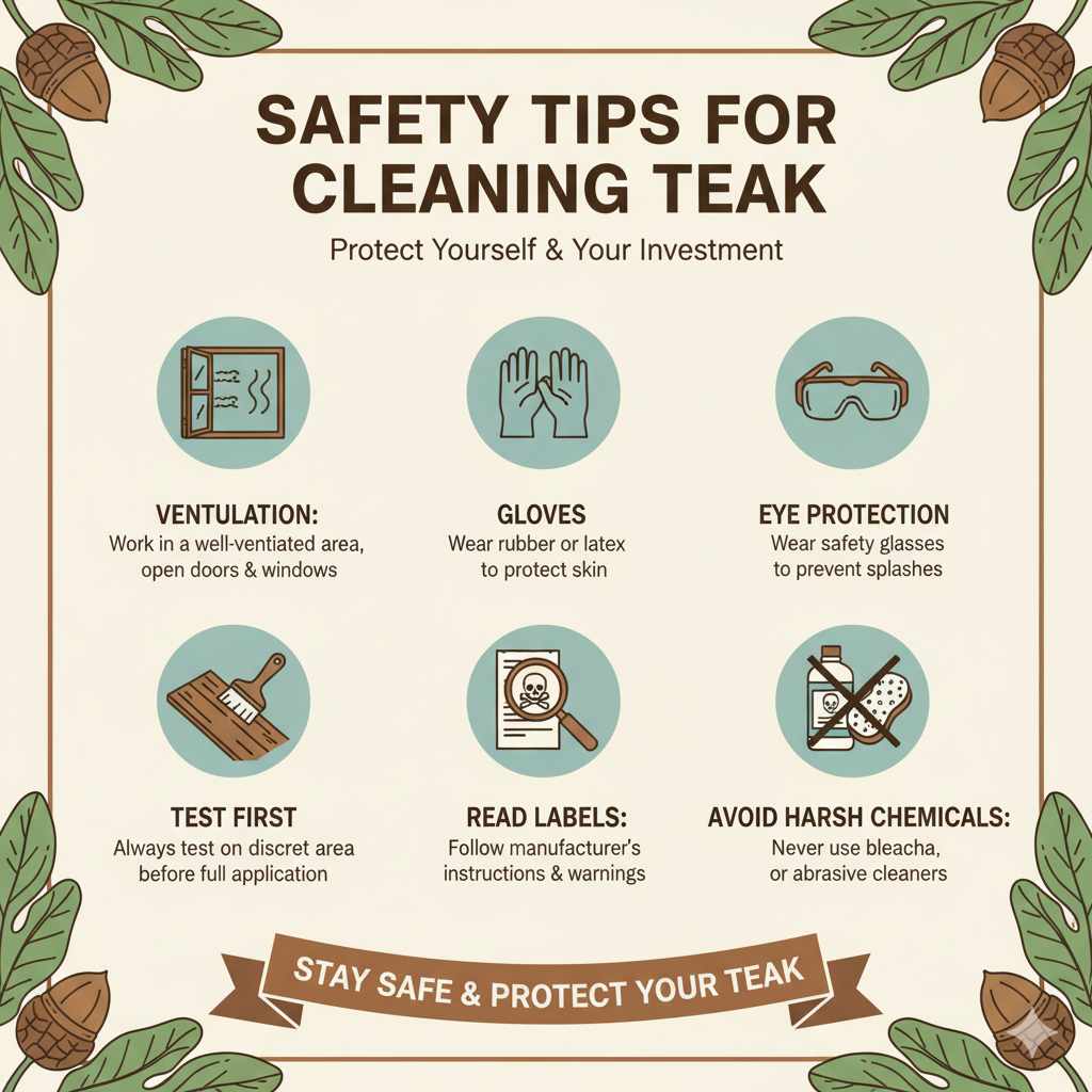Safety Tips for Cleaning Teak