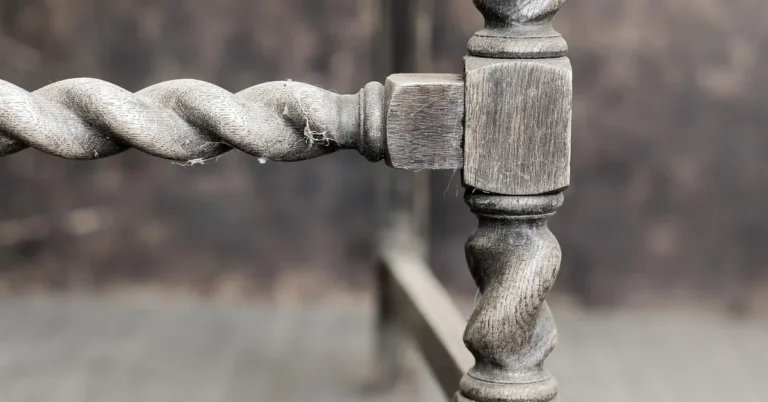 Close-up of an antique carved wood joint that depends on a strong, rigid glue bond