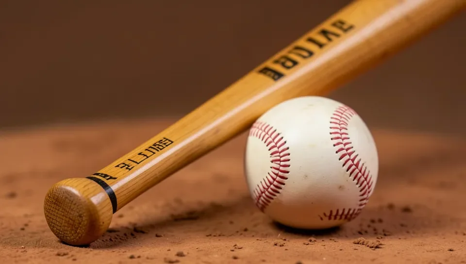A bamboo baseball bat, prized for durability and flexibility