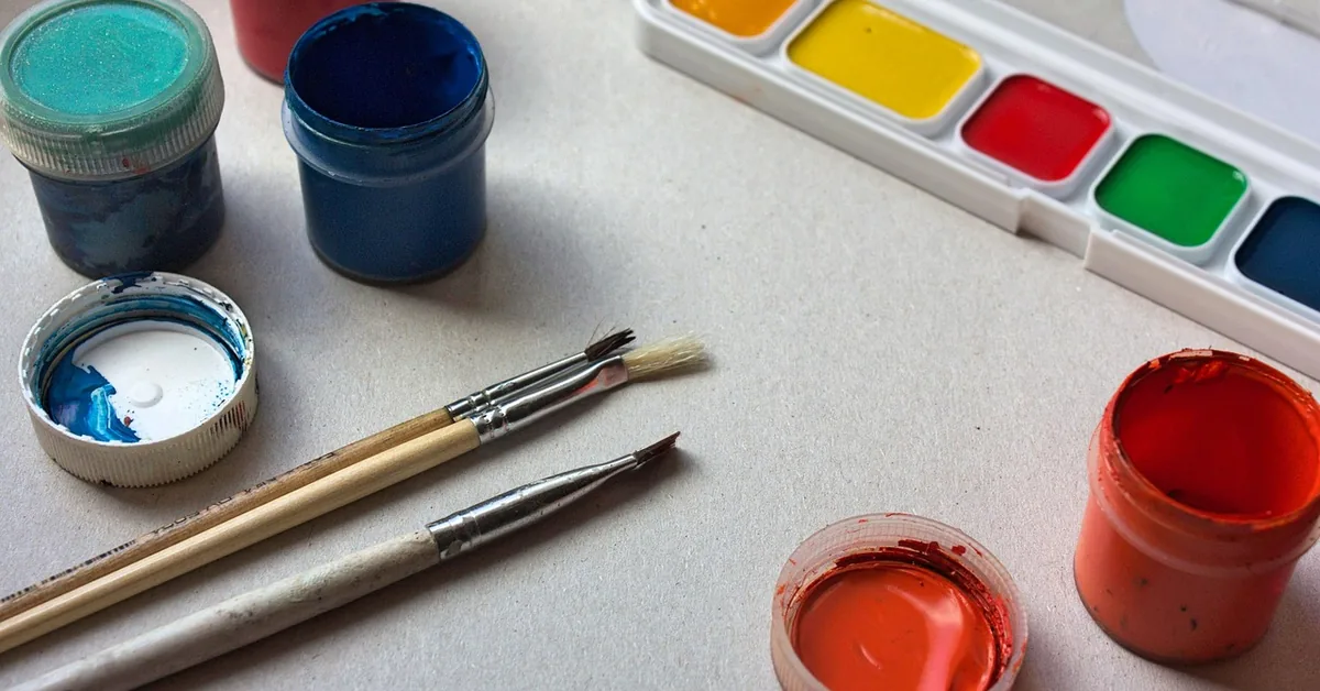 gouache painting artist palette