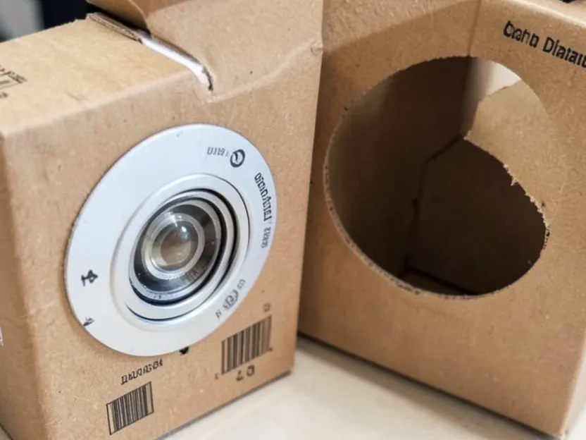 Recessed can light packaging showing the required cutout diameter specification
