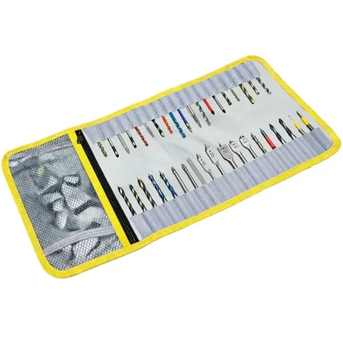 Roll-up drill bit organizer travel case, heavy duty bit holder pouch