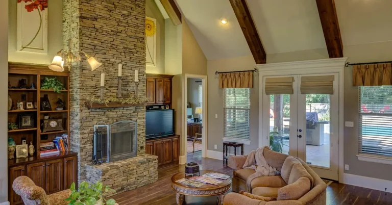 Sofa and living room furniture on a hardwood floor prone to sliding without non-slip pads