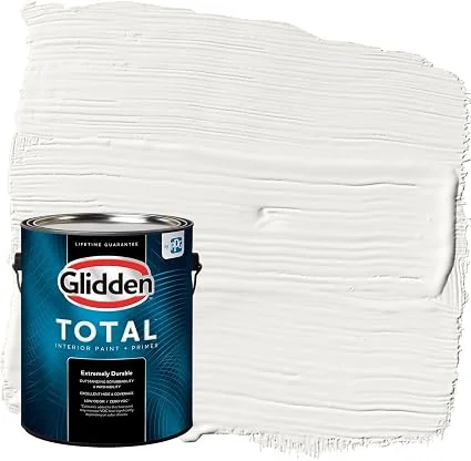 Glidden Total semi-gloss interior paint and primer gallon can