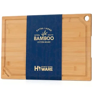 Hiware Extra Large 18x12 inch bamboo cutting board with juice groove