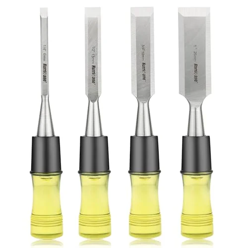 HURRICANE 4-piece wood chisel set with CR-V steel blades for furniture joinery