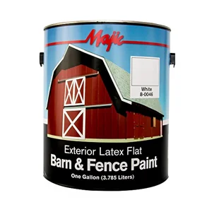 Majic Paints 8-0046-1 Latex Flat Barn & Fence Paint, 1-Gallon, White