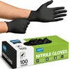 Inspire black nitrile disposable gloves, box of 100