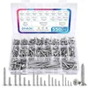 DIVANC 304 Stainless Steel Wood Screws Assortment Kit, Flat Head, 550 Pieces