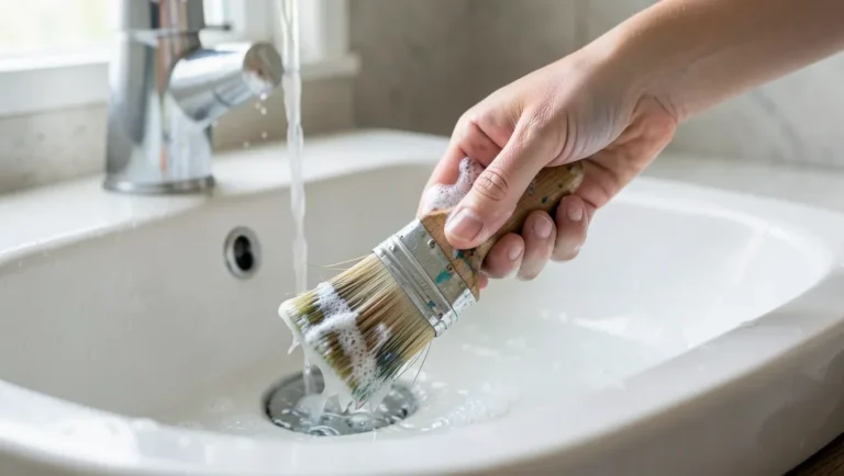 Working soap into the bristles right after use is what keeps a brush soft for years