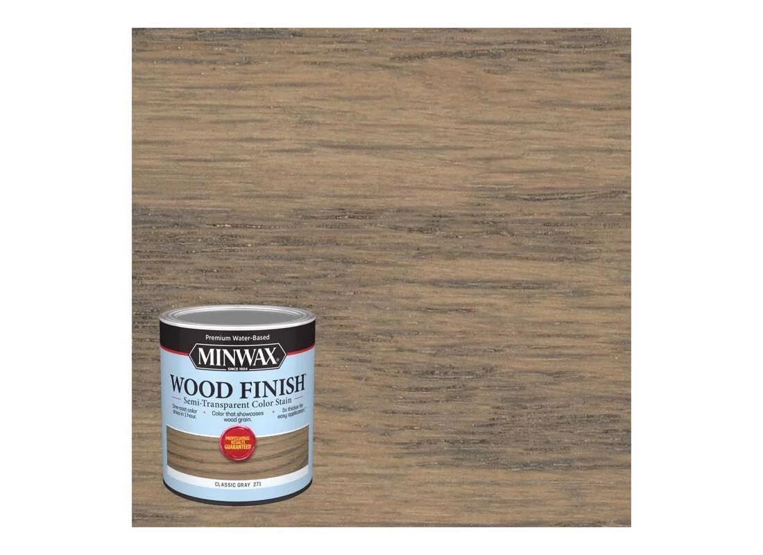 Minwax Wood Finish Water-Based Classic Gray Stain, 1 quart