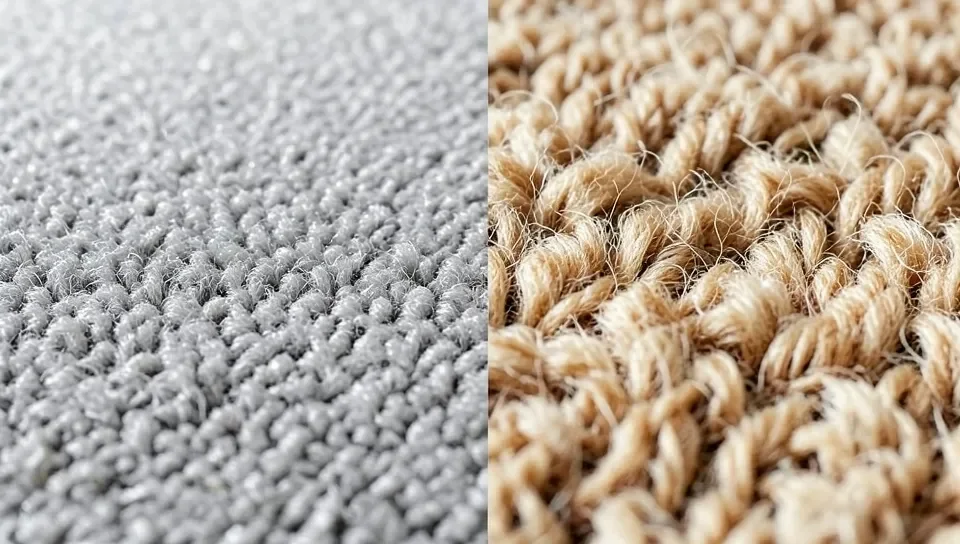 Comparing synthetic and natural wool carpet fiber textures