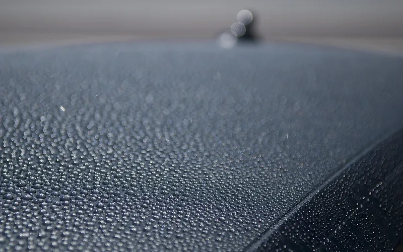 detailer waxing and polishing a car's paint after cleaning