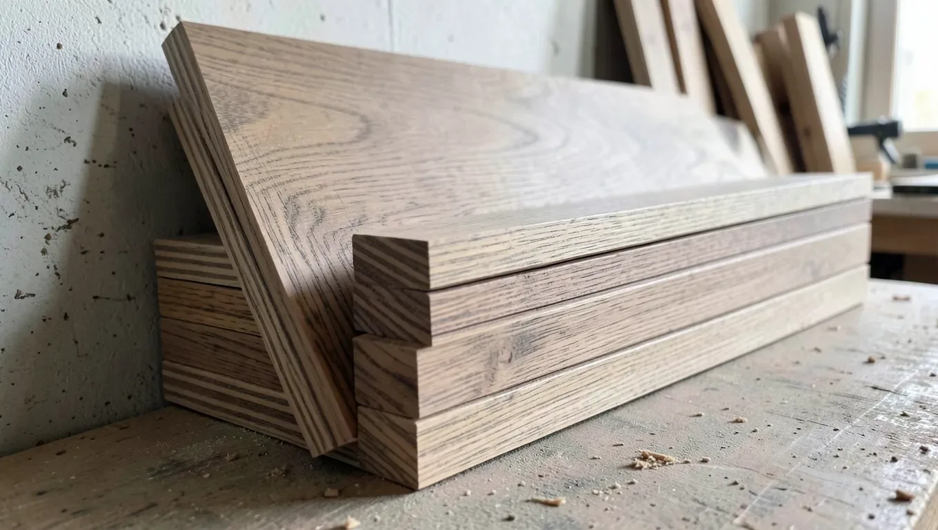 Stack of wide 1x12 ash wood boards showing straight grain pattern