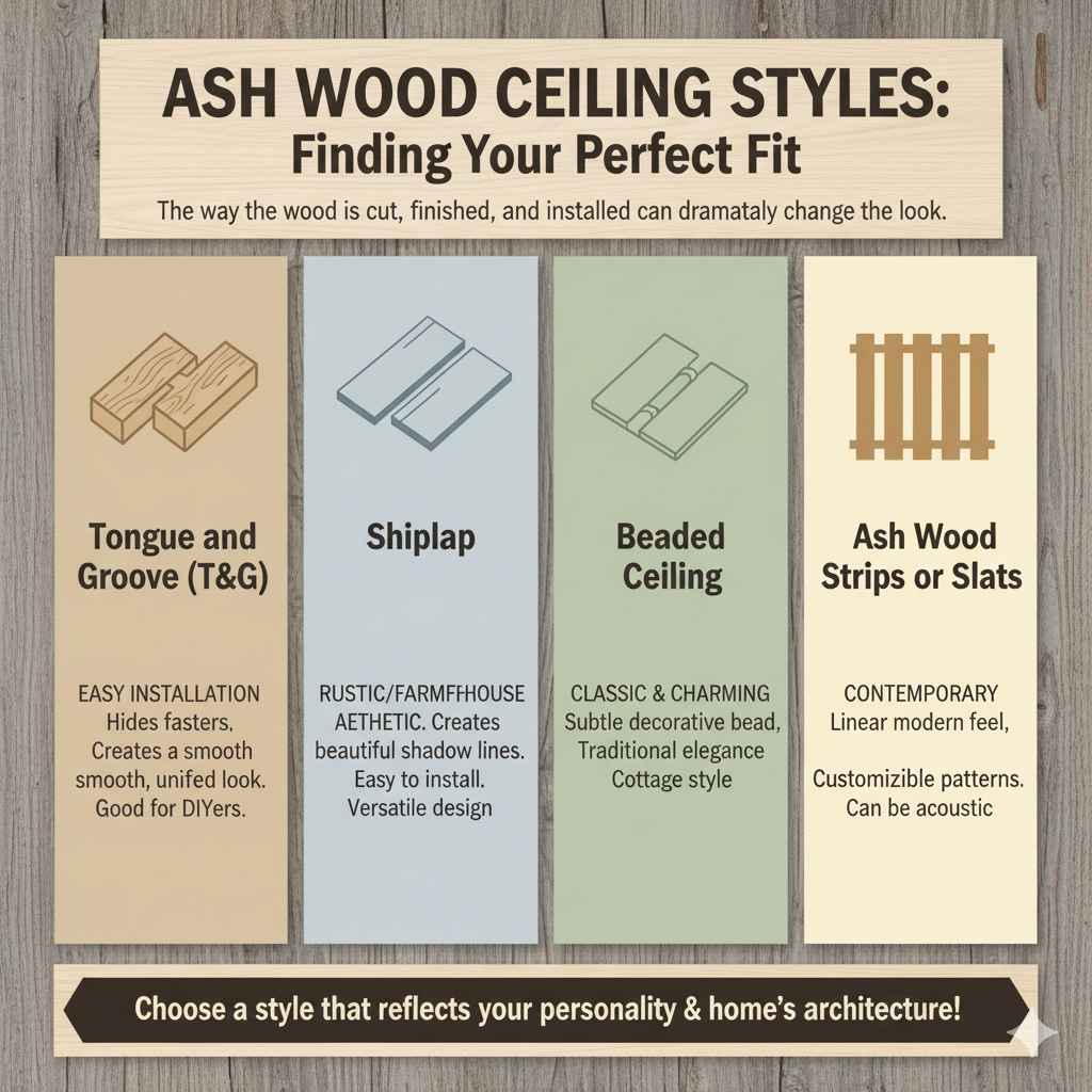 Ash Wood Ceiling Styles