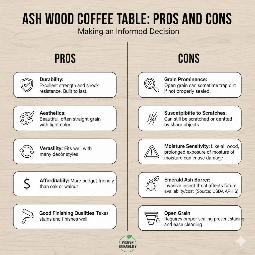 Ash Wood Coffee Table