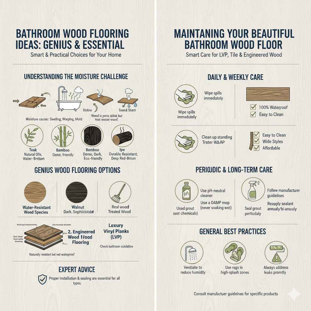 Bathroom Wood Flooring Ideas