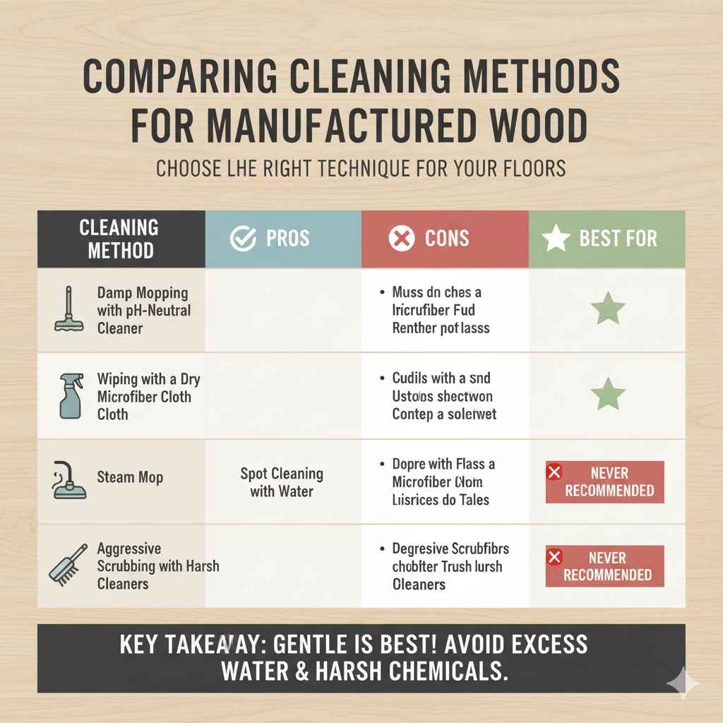 Comparing Cleaning Methods for Manufactured Wood
