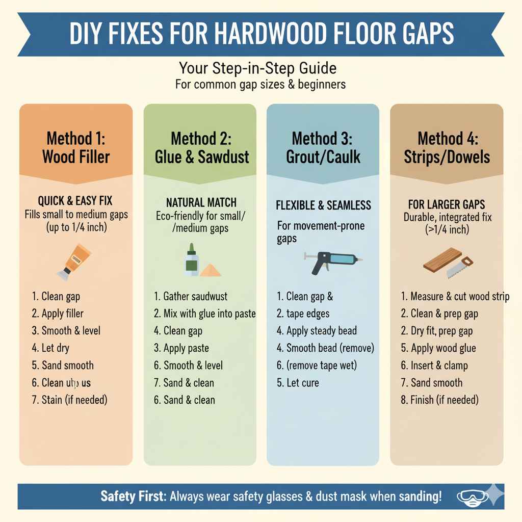 DIY Fixes for Hardwood Floor Gaps