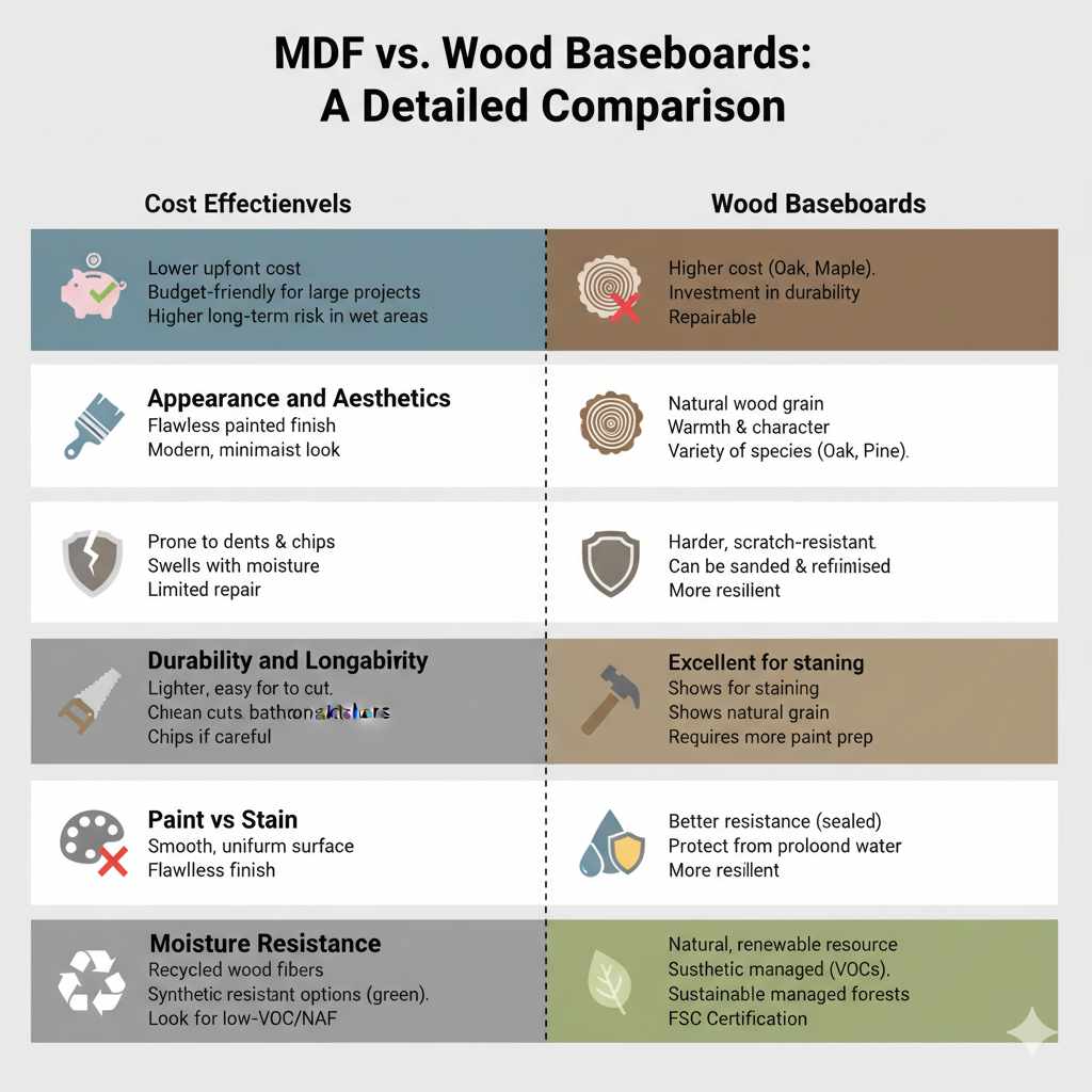MDF vs. Wood Baseboards