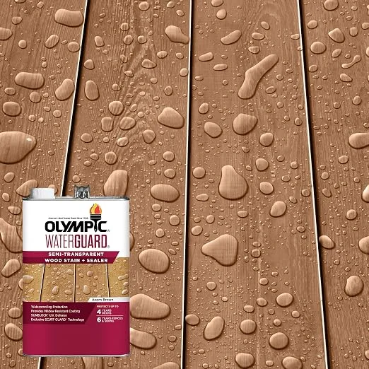 Olympic WaterGuard semi-transparent exterior wood stain and sealer, 1 gallon