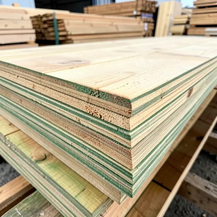 stacked cedar and pressure-treated pine deck boards at a lumber yard