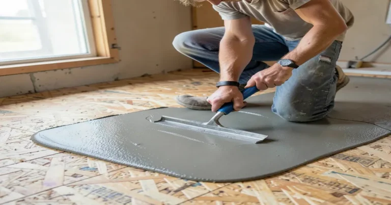 Applying self-leveling compound to a subfloor