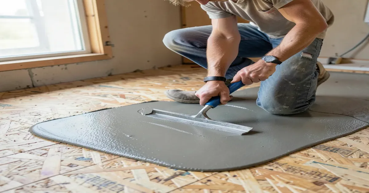 Applying self-leveling compound to a subfloor