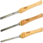 Hurricane Turning Tools 3-piece HSS bowl gouge set with beech handles