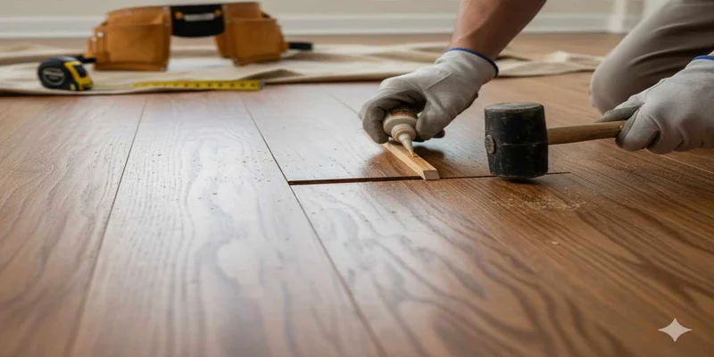 Filling a gap between hardwood floor boards