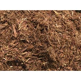 Close-up of MIGHTY109 natural shredded cedar mulch texture