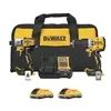 DEWALT 20V MAX XR hammer drill and impact driver combo kit with two batteries and charger